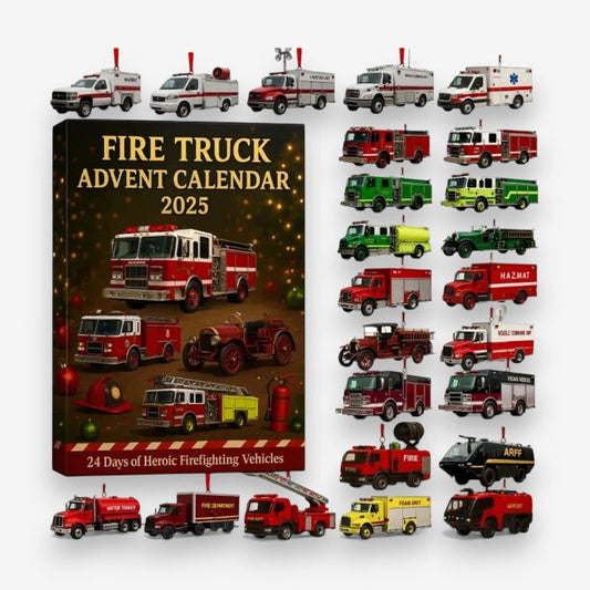 Calendrier de l'Avent avec 24 Véhicules de Pompiers Jouets - PanierRoyale