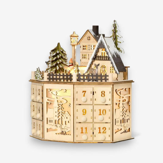 Calendrier de l'Avent Éclairé 24 Cases pour Bijoux - PanierRoyale