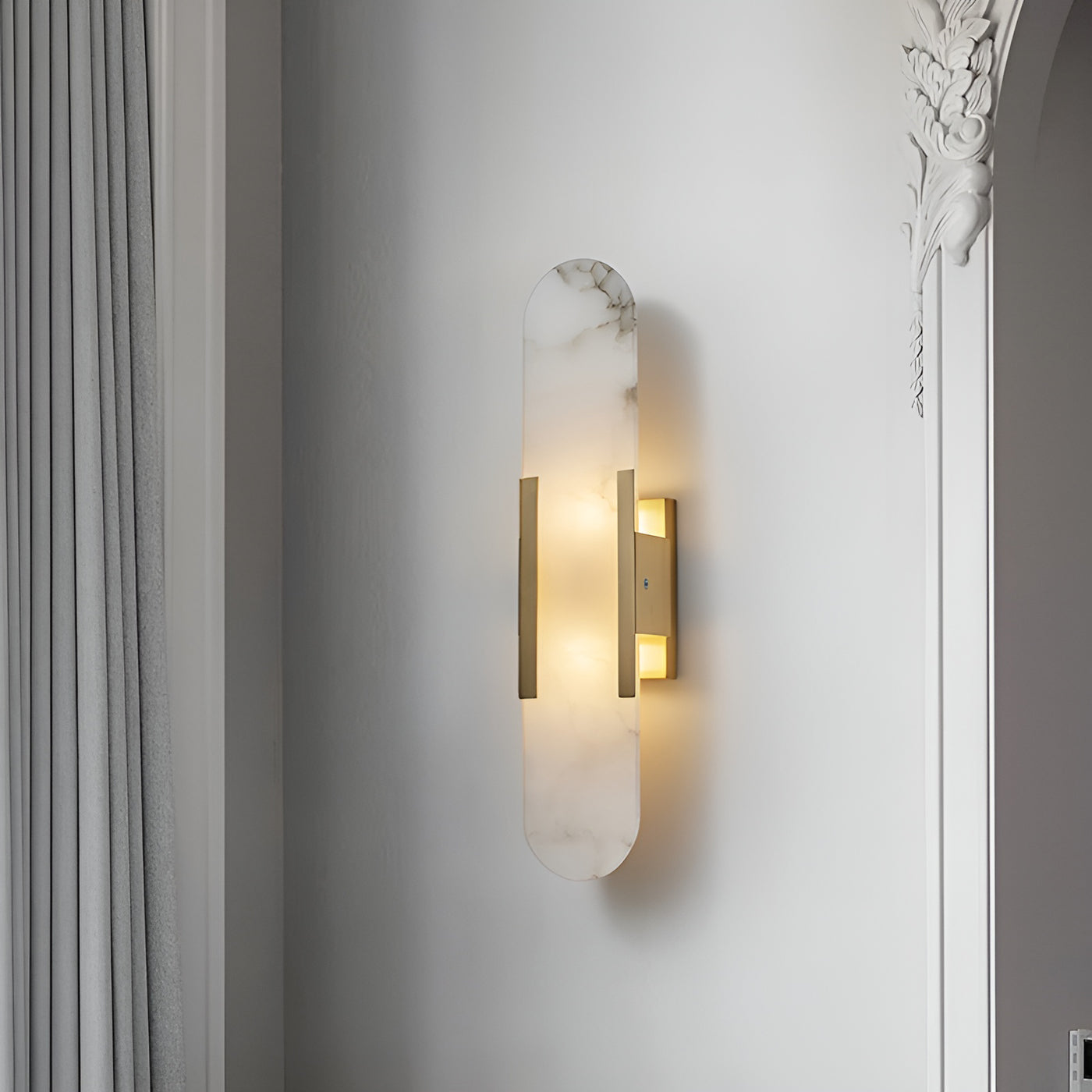 Albaline™ – applique murale LED en albâtre allongé, lumière douce