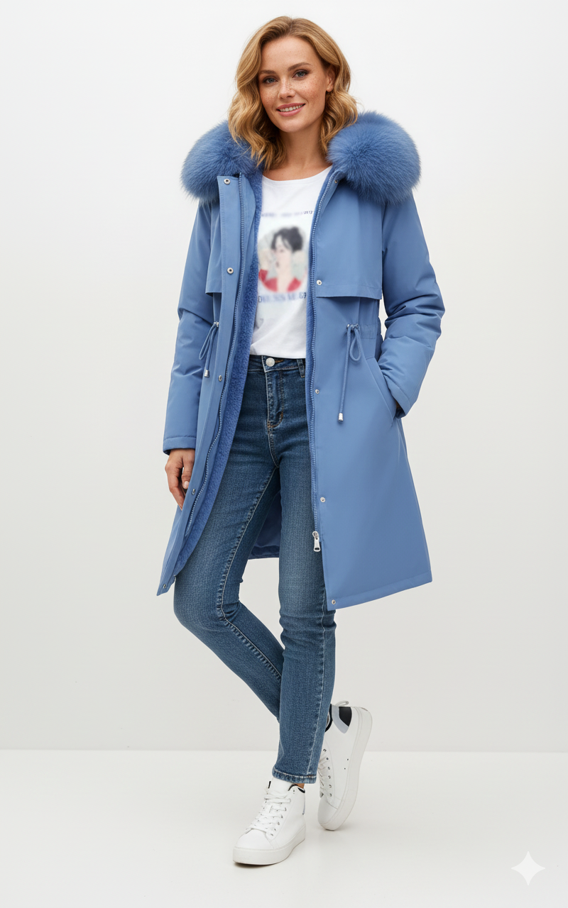 Manteau Femme Hiver Doublé Fourrure Synthétique Chic - PanierRoyale