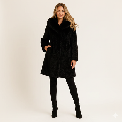 Manteau Femme Hiver Doublé Fourrure Synthétique Chic