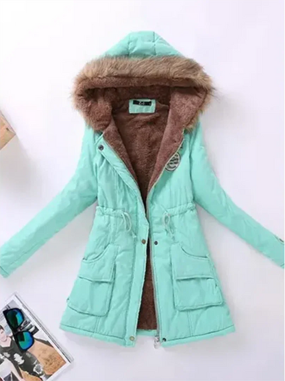Veste Femme Hiver Doublée et Chaude en Laine