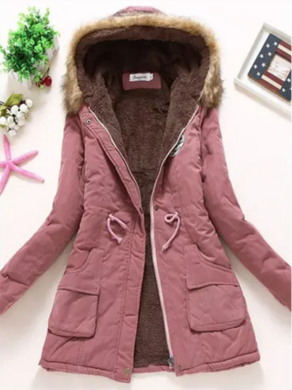 Veste Femme Hiver Doublée et Chaude en Laine