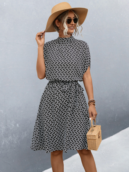 Robe Femme Été Florale avec Ceinture Élastique