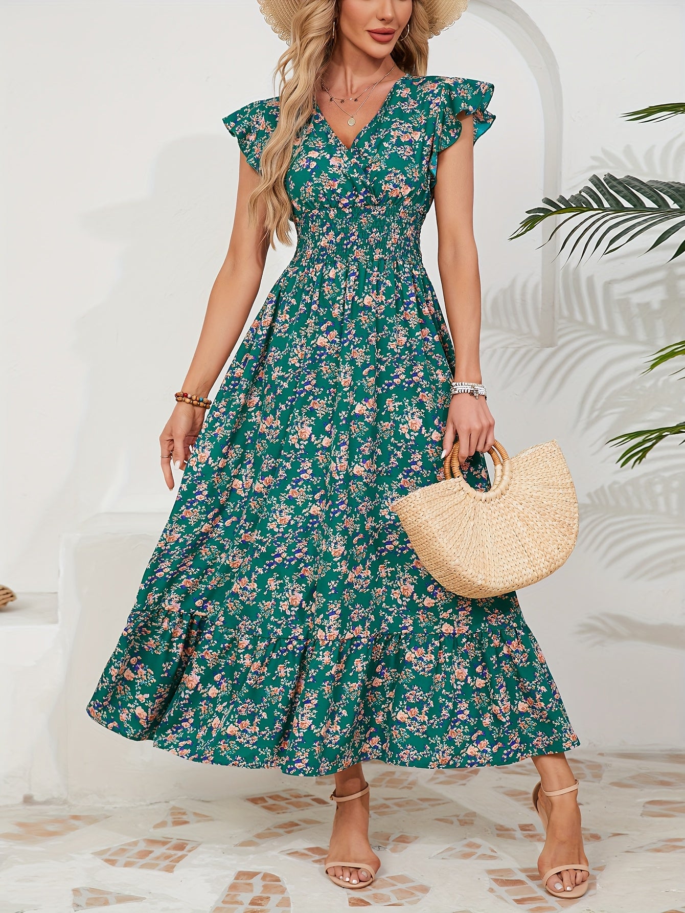 Altheava™ – Robe Longue Bohème Chic à Fleurs Fluide et Légère Été