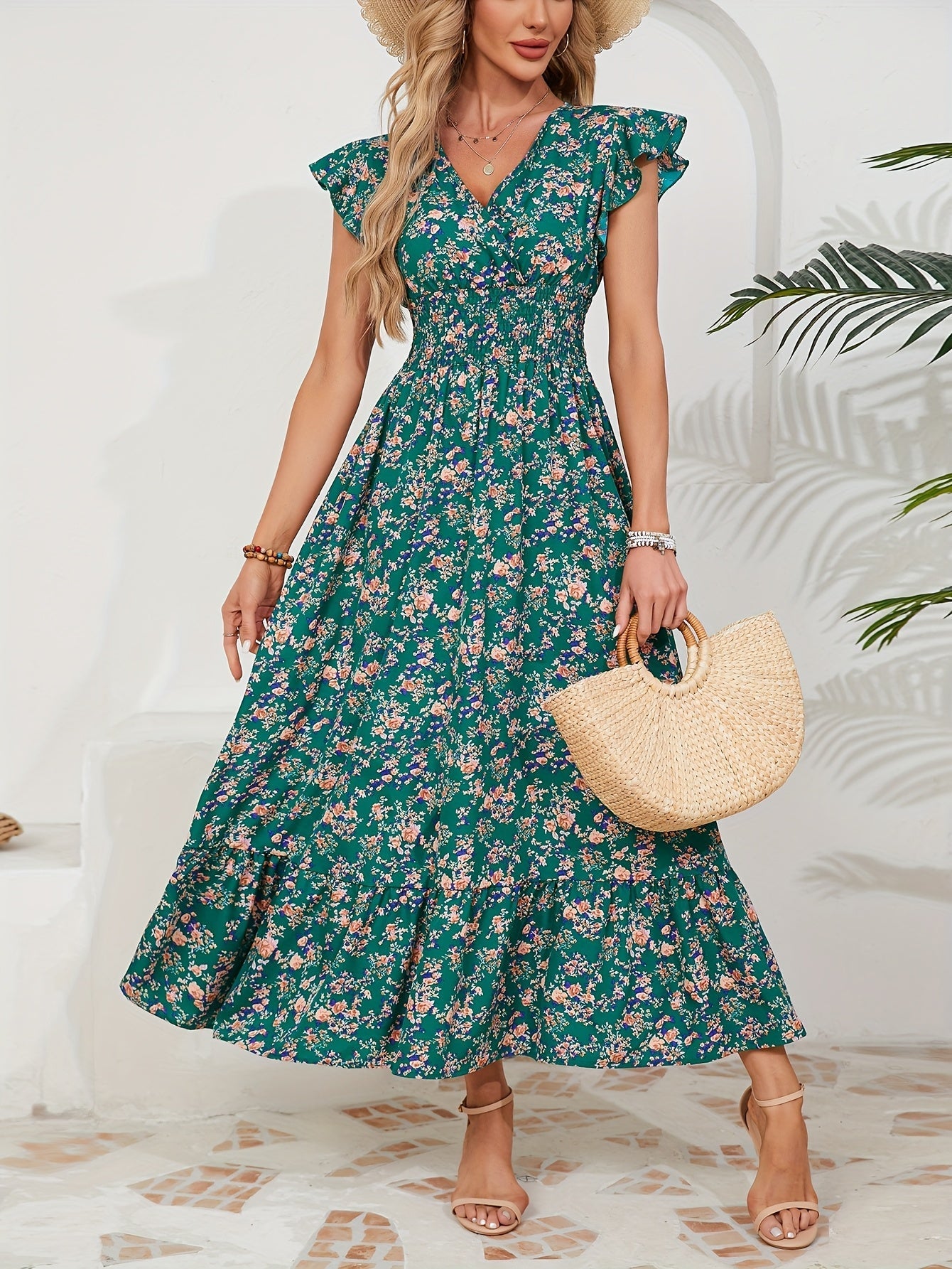 Robe Été Longue Florale Légère et Confortable