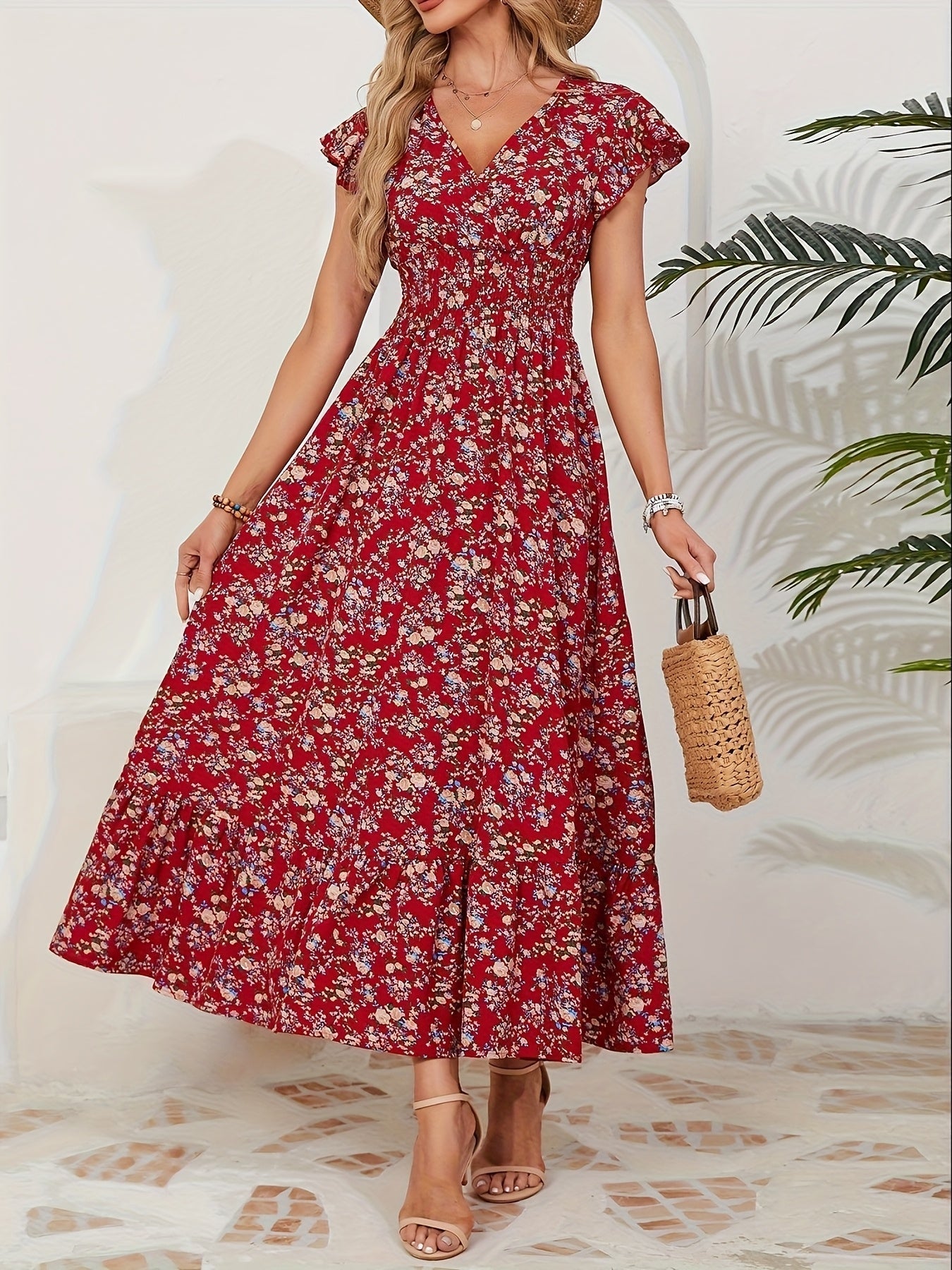 Robe Été Longue Florale Légère et Confortable