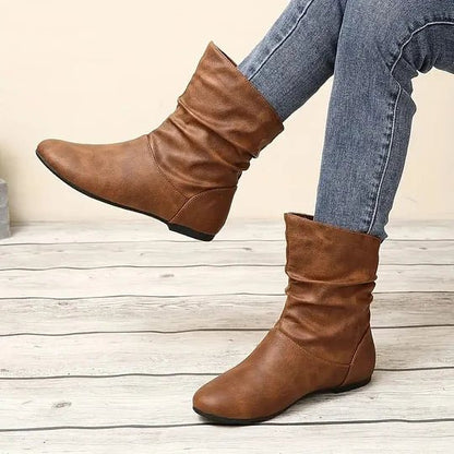 Bottes Cuir Féminines Élégantes avec Semelle Antidérapante - PanierRoyale