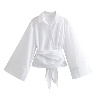 Chemise Femme Élégante Col Polo en Coton Polyvalent