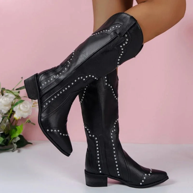 Bottes cowboy femme à talons plats Western