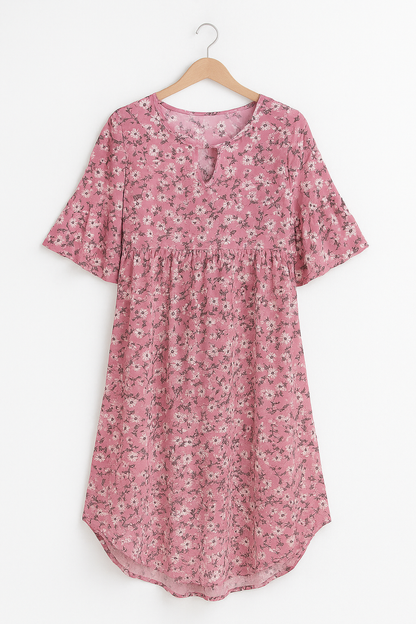 Robe Élégante Fleurie avec Décolleté Profond