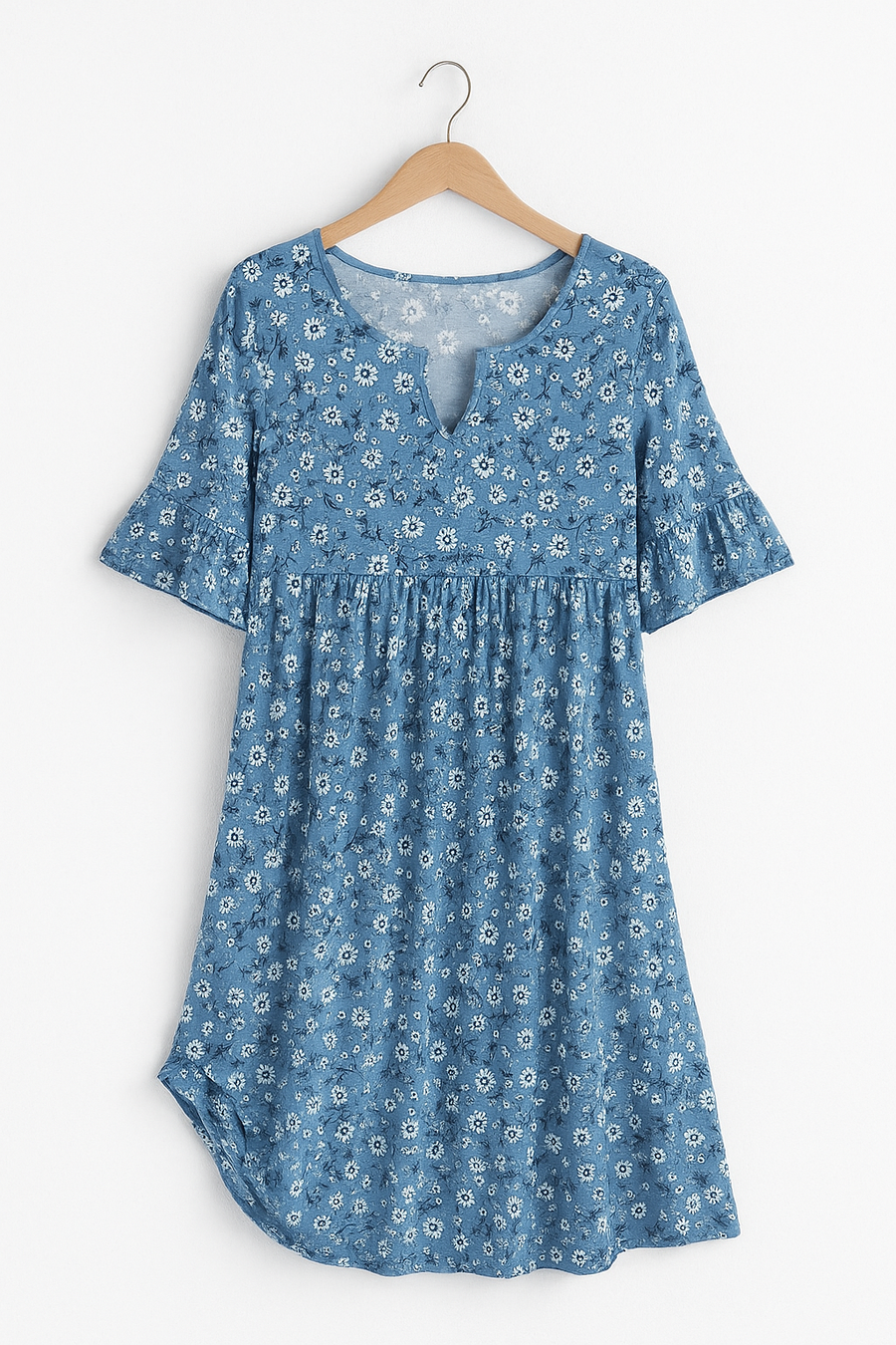 Robe Élégante Fleurie avec Décolleté Profond