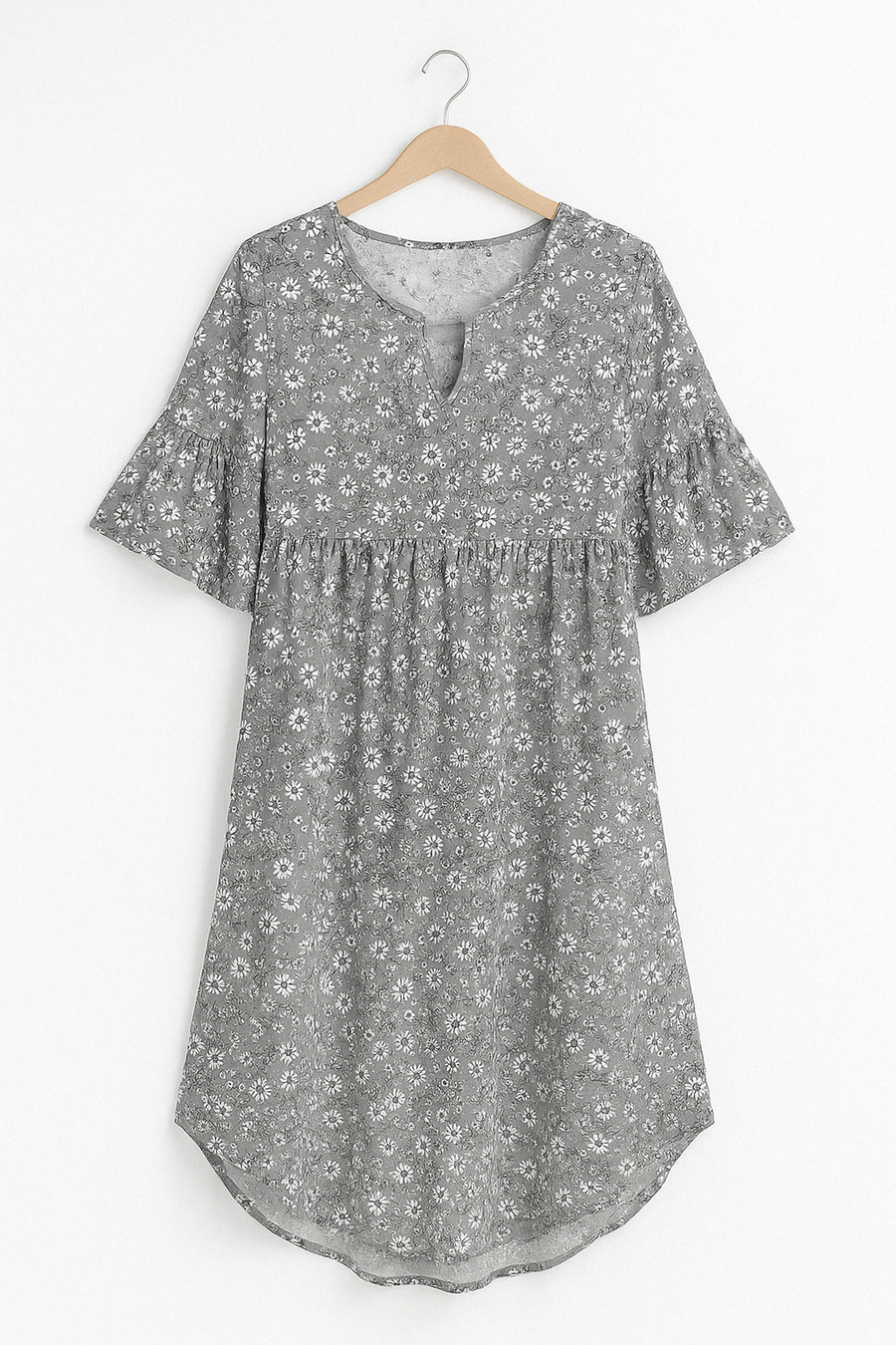Robe Élégante Fleurie avec Décolleté Profond - PanierRoyale