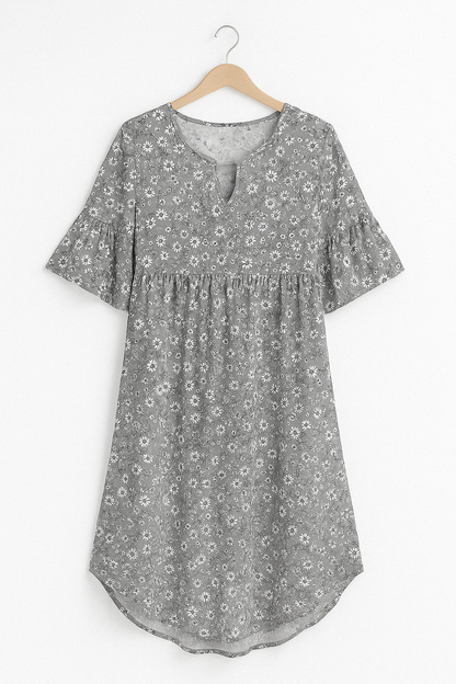 Robe Élégante Fleurie avec Décolleté Profond - PanierRoyale