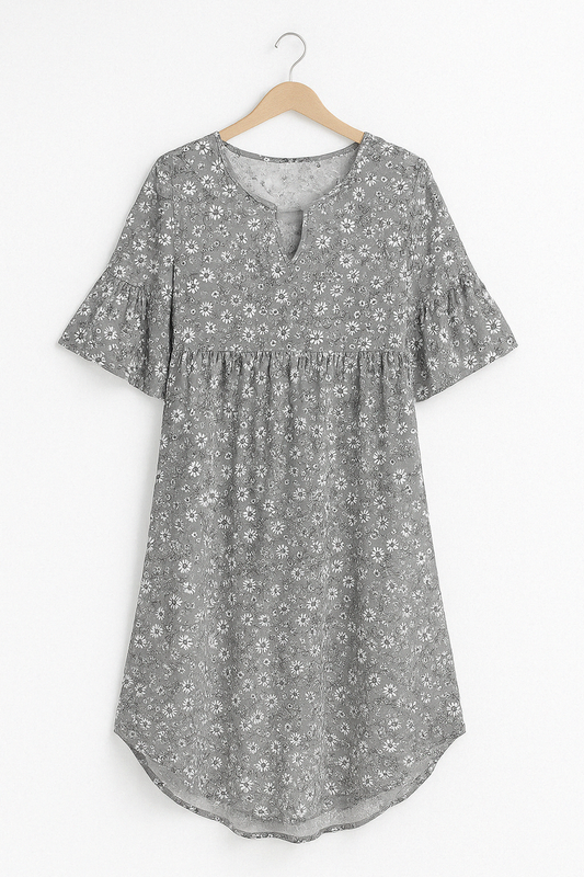 Robe Élégante Fleurie avec Décolleté Profond - PanierRoyale