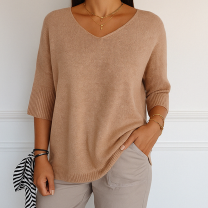 Pull Femme Col V Léger et Confortable