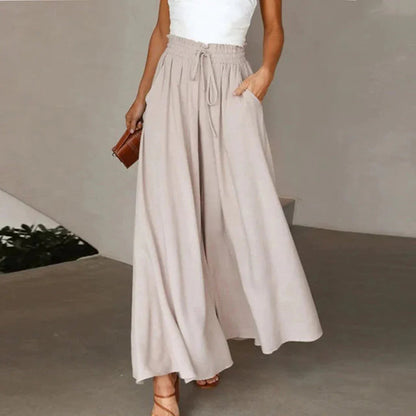 Pantalon Taille Haute Élégant avec Jambes Larges