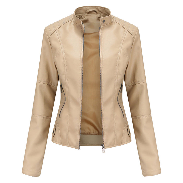 Blouson Cuir Noir Élégant avec Fermeture Éclair - vue 5
