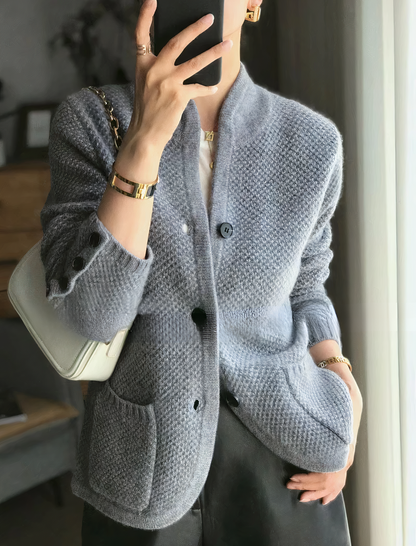 Cardigan Femme Chic avec Boutons en Nacre