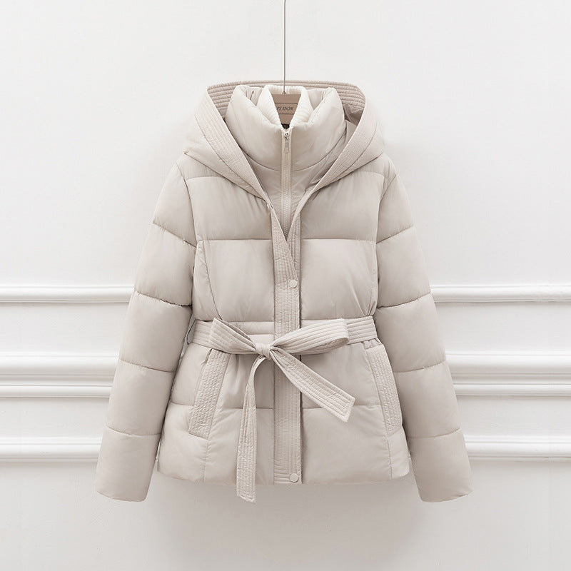Manteau Femme Hiver Long Matelassé avec Ceinture Chaude - PanierRoyale