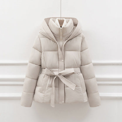 Manteau Femme Hiver Long Matelassé avec Ceinture Chaude - PanierRoyale