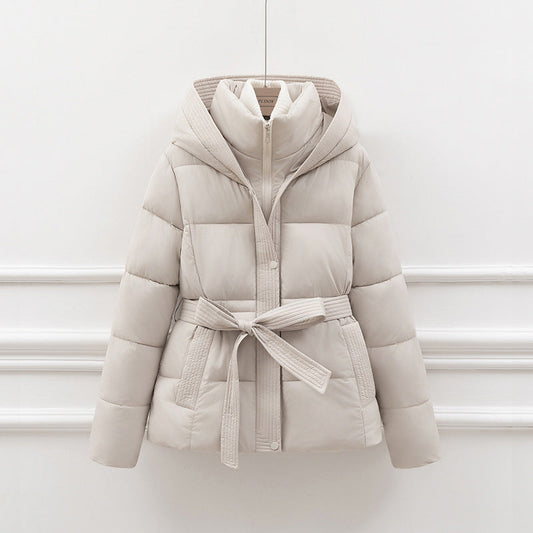 Manteau Femme Hiver Long Matelassé avec Ceinture Chaude - PanierRoyale