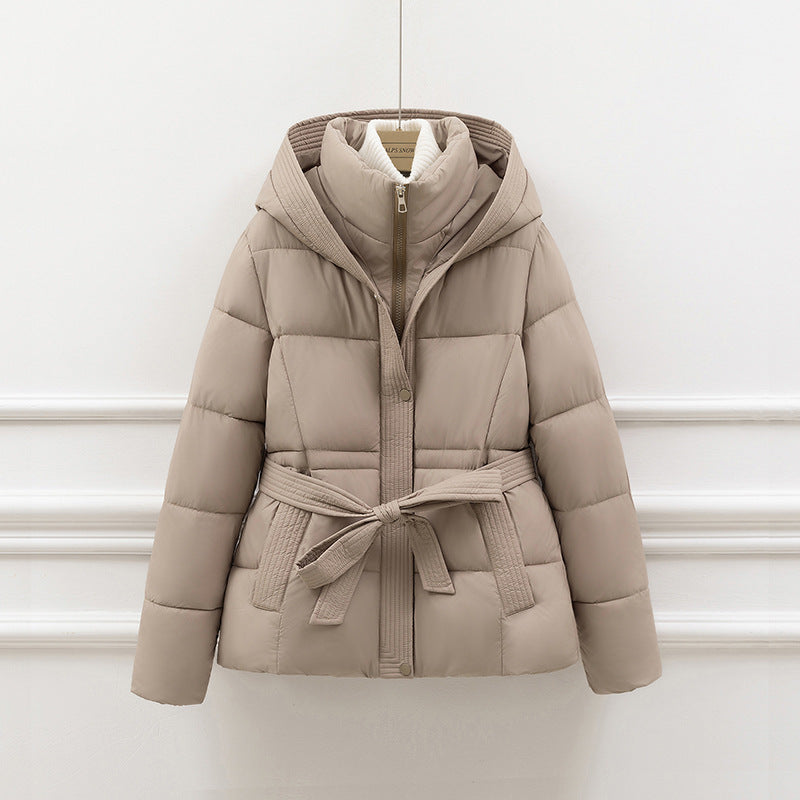 Manteau Femme Hiver Long Matelassé avec Ceinture Chaude