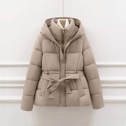 Manteau Femme Hiver Long Matelassé avec Ceinture Chaude