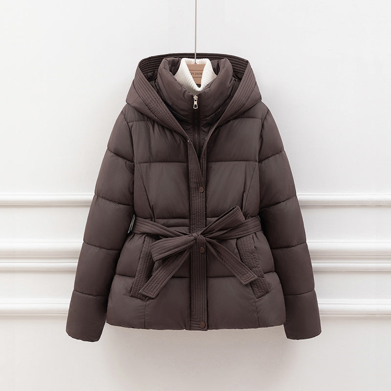 Manteau Femme Hiver Long Matelassé avec Ceinture Chaude