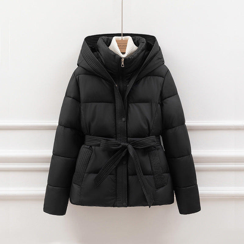 Manteau Femme Hiver Long Matelassé avec Ceinture Chaude
