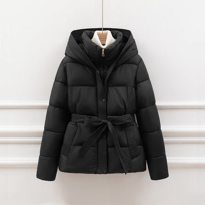 Manteau Femme Hiver Long Matelassé avec Ceinture Chaude