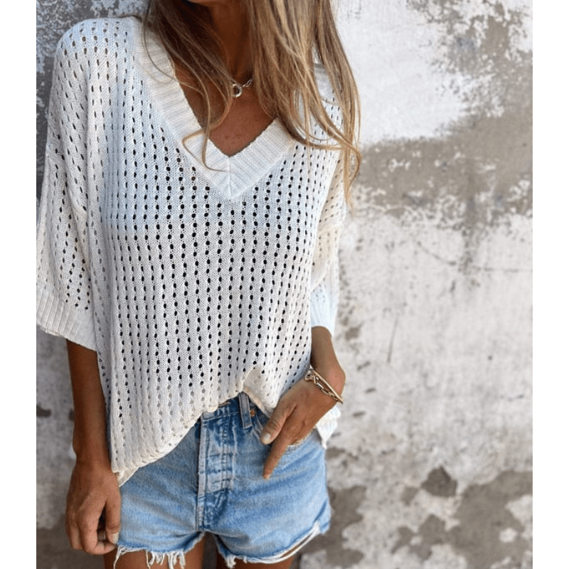 Top Féminin Dentelle Manches Longues Confortable