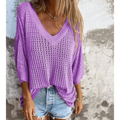Top Féminin Dentelle Manches Longues Confortable