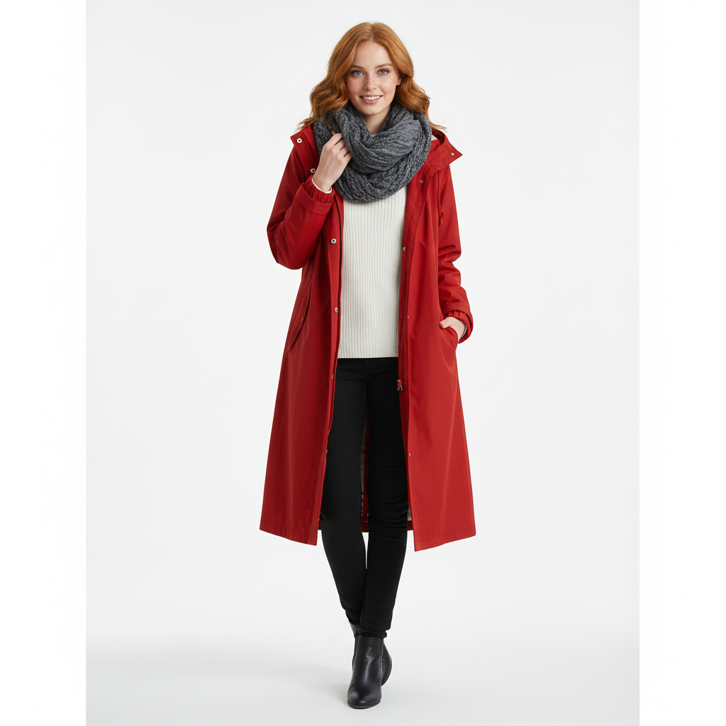 Manteau Femme Long Capuche Détente et Taille Relâchée