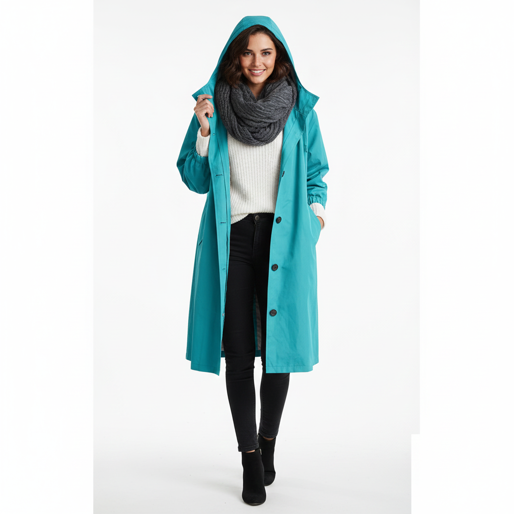 Manteau Femme Long Capuche Détente et Taille Relâchée - PanierRoyale
