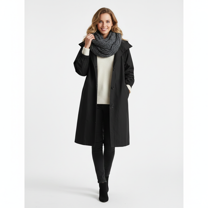 Manteau Femme Long Capuche Détente et Taille Relâchée