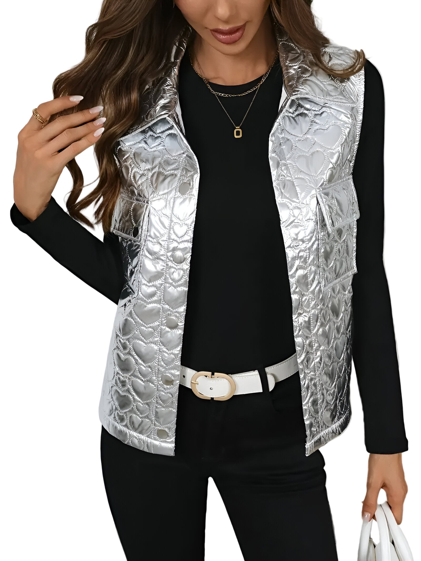 Gilet Femme Élégant et Confortable Cœur - PanierRoyale