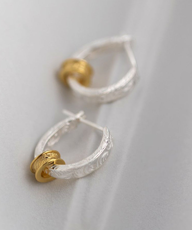 Creole Earrings in Sterling Silver Gold Plated - EasyApparels
