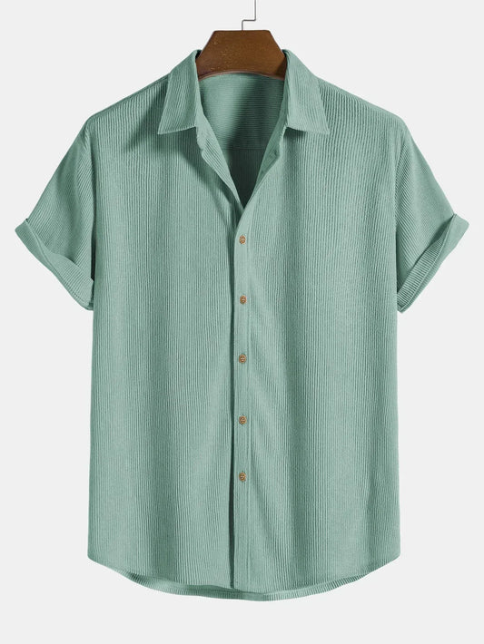 Chemise Homme Coton Respirant Manches Courtes Été - PanierRoyale