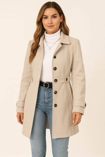 Trench Femme Ceinture Ajustable Coupe Droite - PanierRoyale