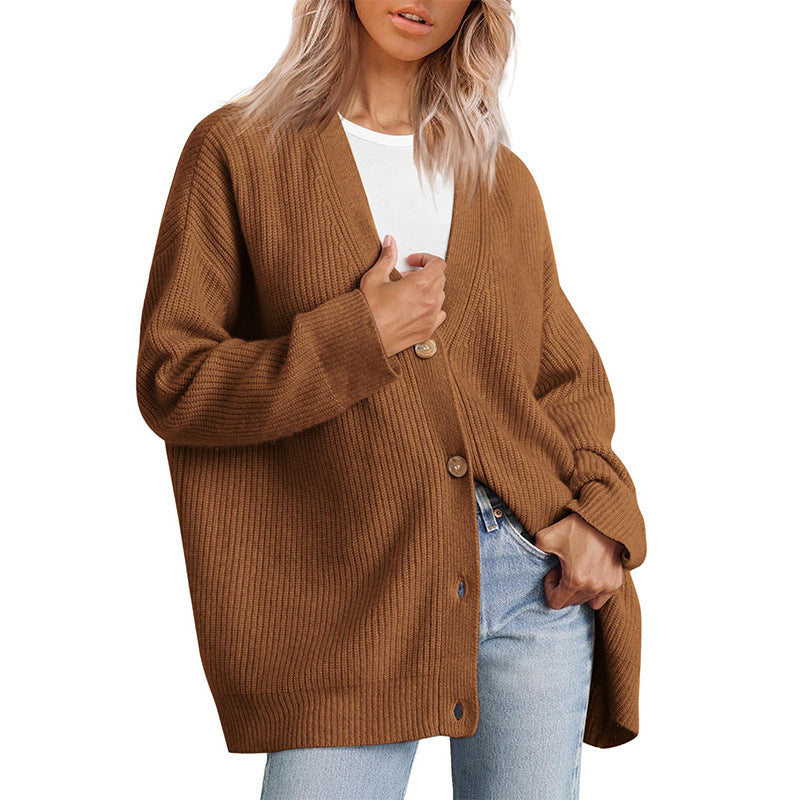 Cardigan Femme Col V Oversized Chic