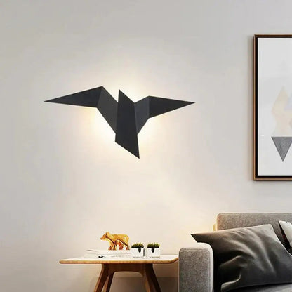 Auriol™ – Applique Murale LED Design Oiseau Noir & Or en Aluminium