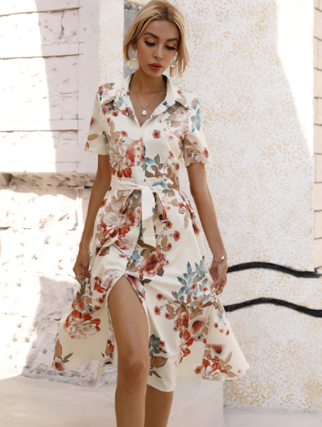 Robe Femme Col En V Élégante et Polyvalente