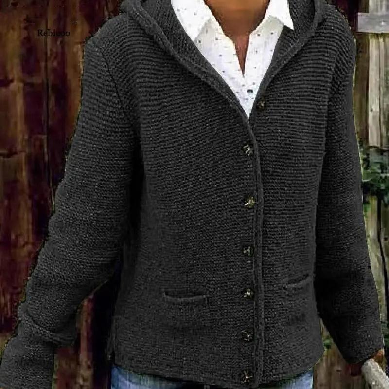 Veste Tricotée Femme Chic avec Boutons