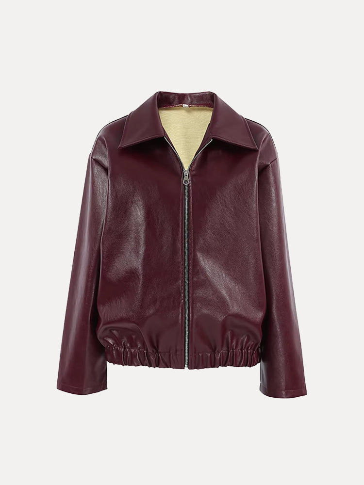 Blouson Cuir Synthétique Féminin