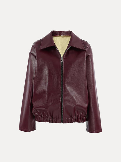 Blouson Cuir Synthétique Féminin