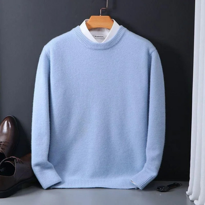 Pull Homme Laine Mélangée Noir Élégant