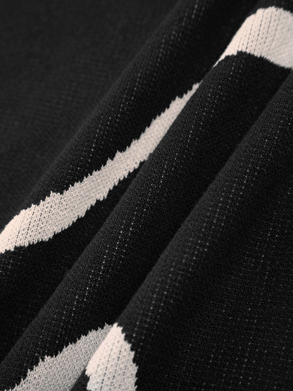 Robe Midy Élégante à Imprimé Abstrait et Bretelles Fines