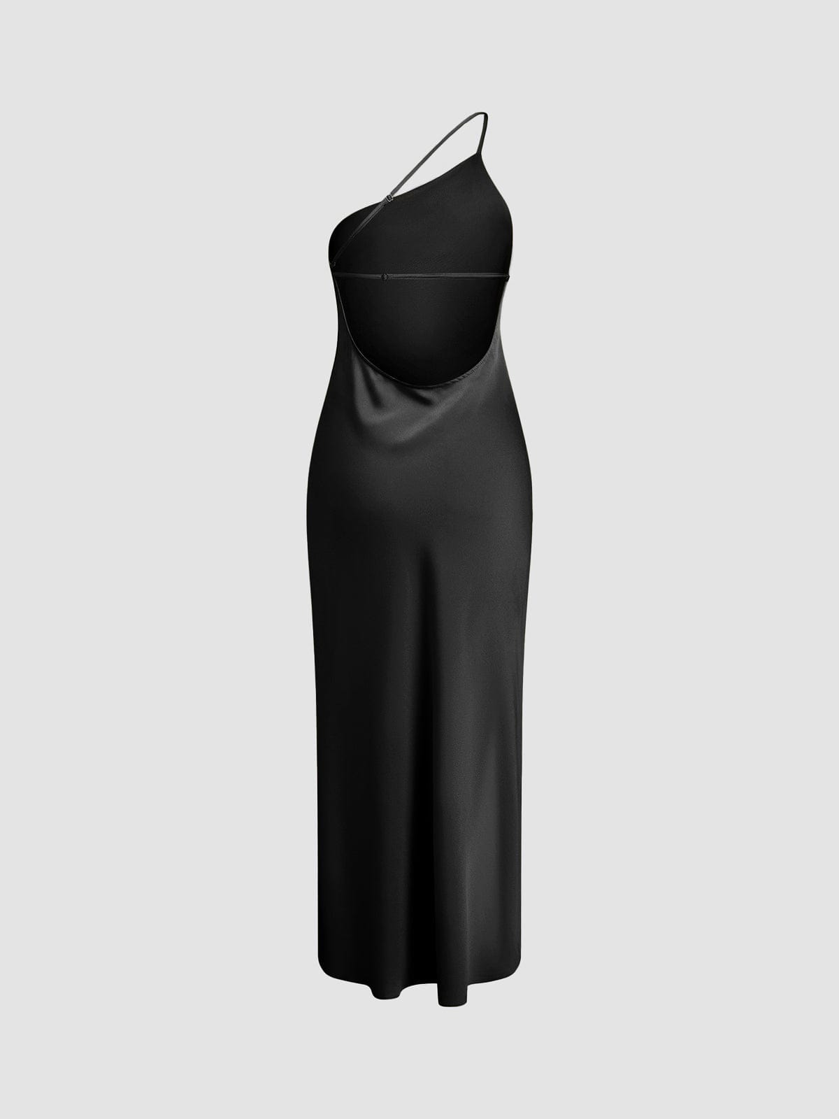 Robe de Soirée Satin Longue avec Bretelles Fines Élégante