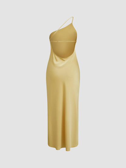 Robe de soirée satin sans dos élégante pour mariée et fête